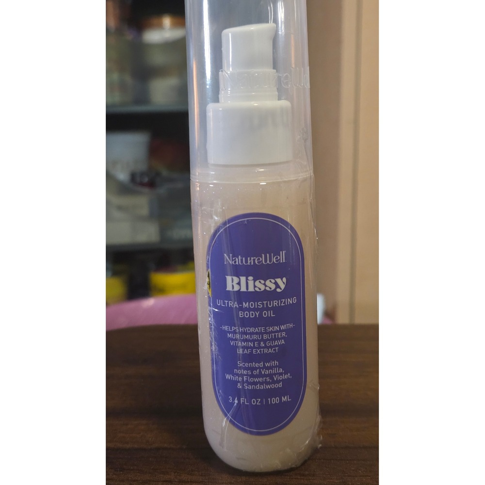 NatureWell Blissy Ultra-Moisturizing Body Oil 3.4oz Vanilla Violet Sandalwood